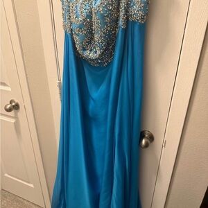 Splash Sky Blue Satin Dress